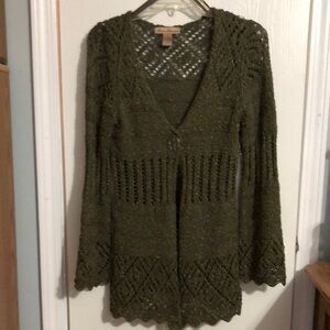 Knit Wrap Sweater Olive Green